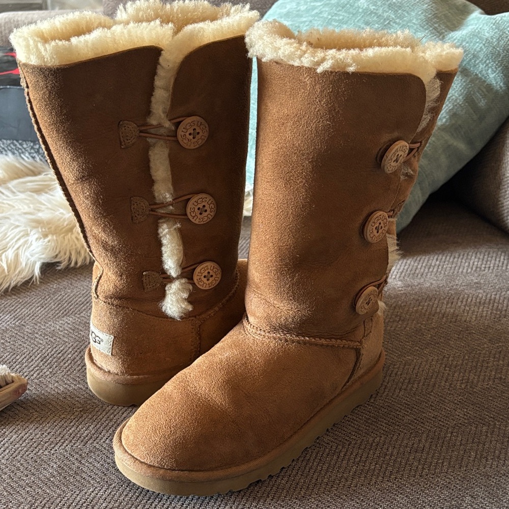 Ugg Chestnut Shearling Button Boots - image 2